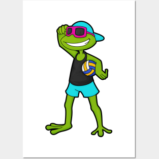 Frog as Volleyball player with Volleyball Posters and Art